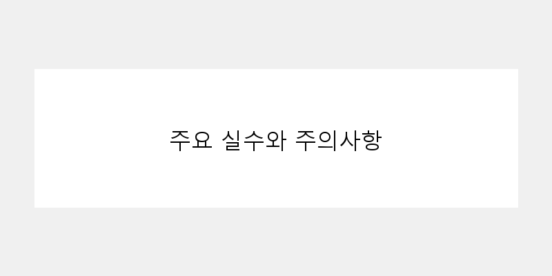 
  주요 실수와 주의사항
 이미지