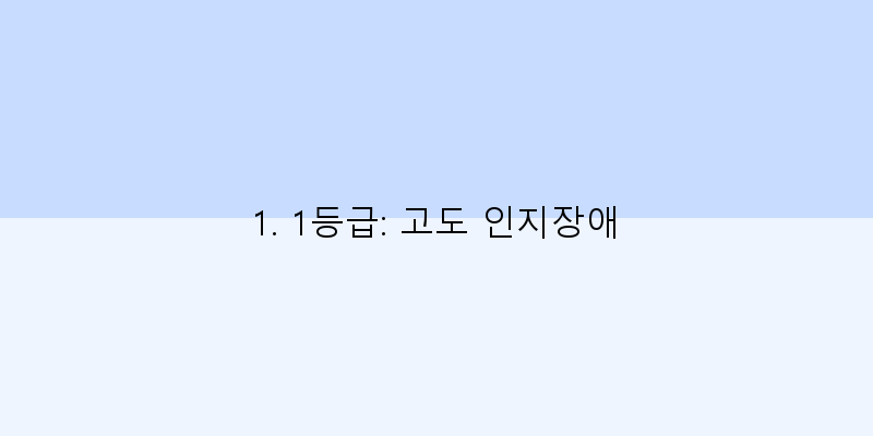 
  1. 1등급: 고도 인지장애
 이미지