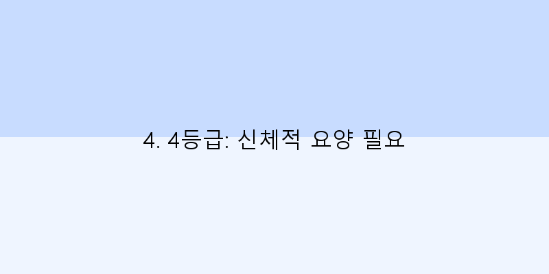 
  4. 4등급: 신체적 요양 필요
 이미지