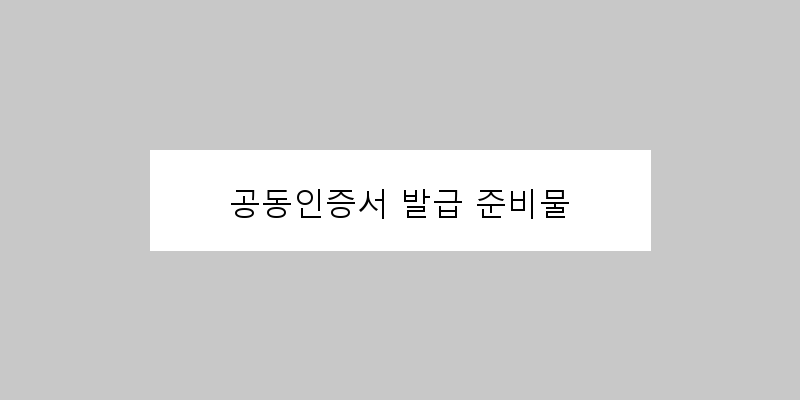 공동인증서 발급 준비물 이미지