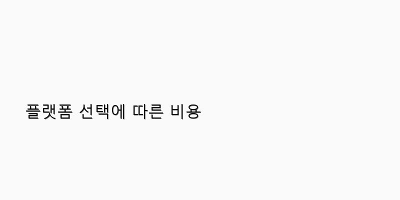 
  플랫폼 선택에 따른 비용
 이미지
