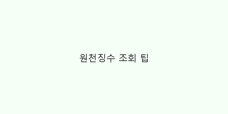 원천징수 조회 팁 이미지