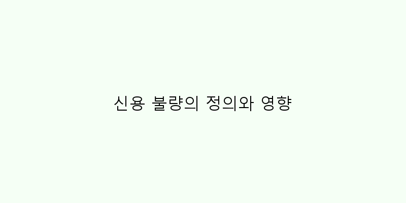 
  신용 불량의 정의와 영향
 이미지