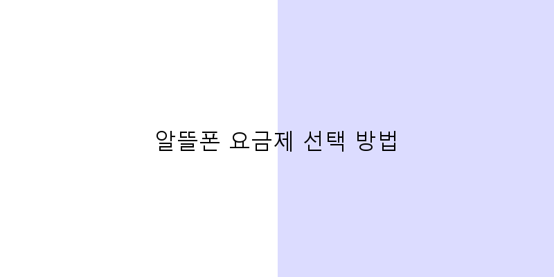 
  알뜰폰 요금제 선택 방법
 이미지