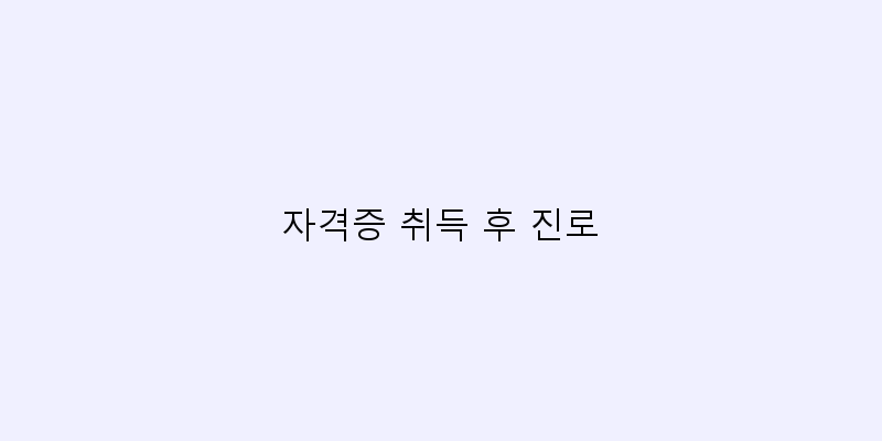 
  자격증 취득 후 진로
 이미지