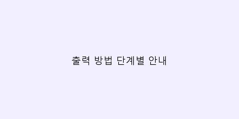 
  출력 방법 단계별 안내
 이미지