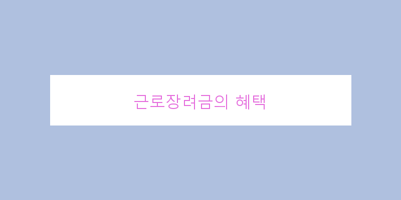 
  근로장려금의 혜택
   이미지