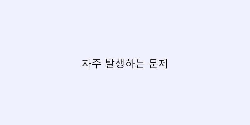 
  자주 발생하는 문제
 이미지
