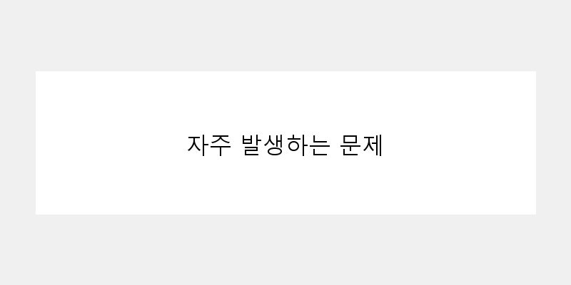 
  자주 발생하는 문제
 이미지
