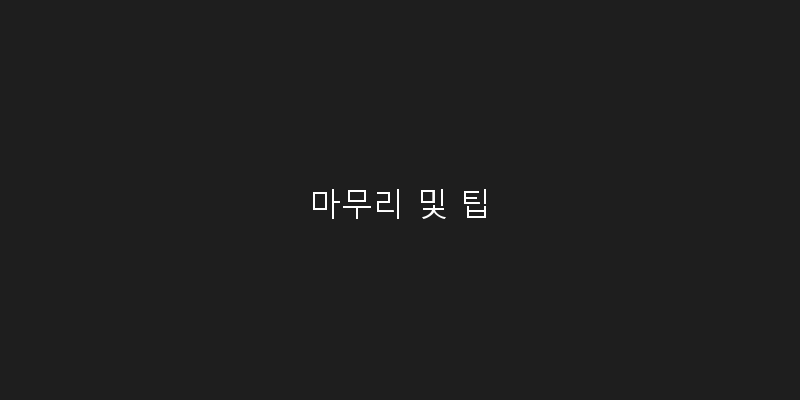 
  마무리 및 팁
 이미지
