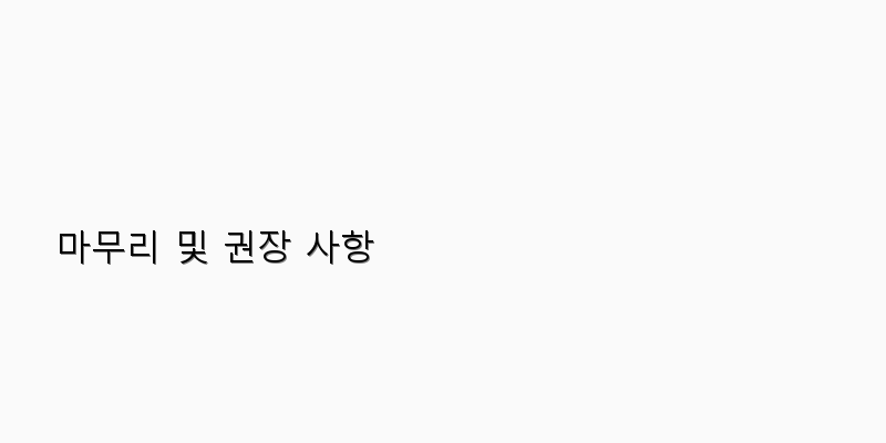 
  마무리 및 권장 사항
 이미지