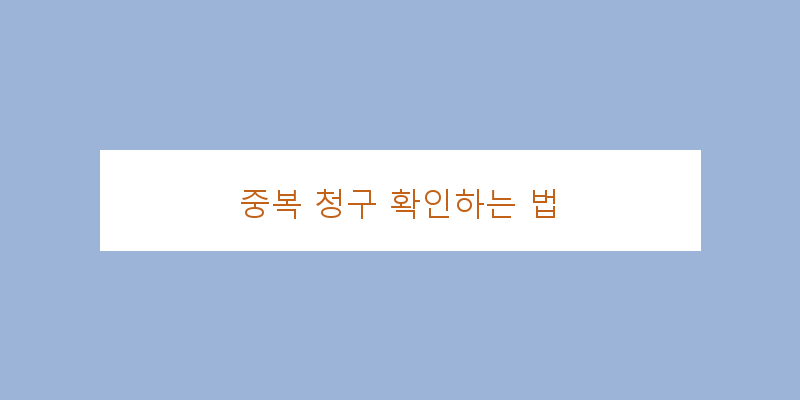 
  중복 청구 확인하는 법
 이미지