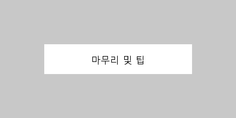 
  마무리 및 팁
 이미지