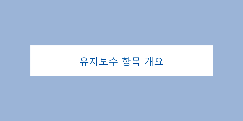 
  유지보수 항목 개요
 이미지