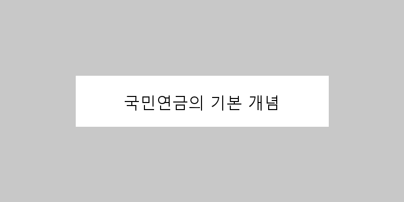 
  국민연금의 기본 개념
 이미지