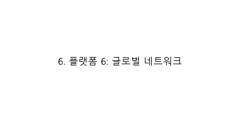 
  6. 플랫폼 6: 글로벌 네트워크
 이미지