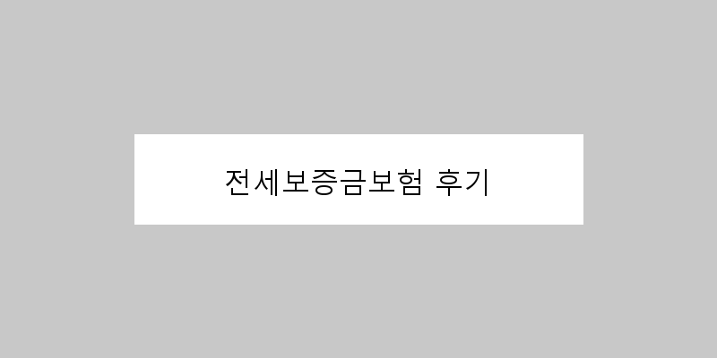 
  전세보증금보험 후기
 이미지