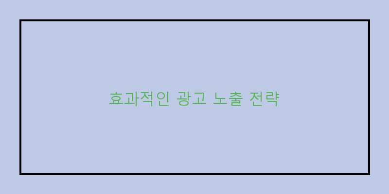 
  효과적인 광고 노출 전략
 이미지