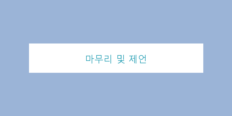 
  마무리 및 제언
 이미지