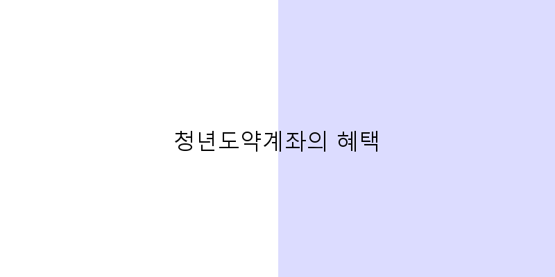 
  청년도약계좌의 혜택
 이미지